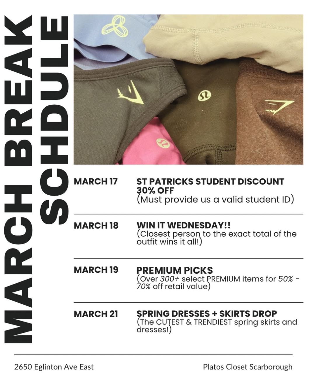 March break list of events